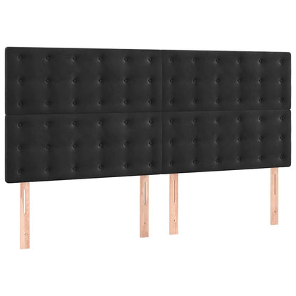 Giroletto a Molle con Materasso Nero 160x200 cm in Velluto