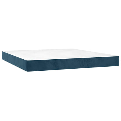 Giroletto a Molle con Materasso Blu Scuro 160x200 cm in Velluto | homemem39
