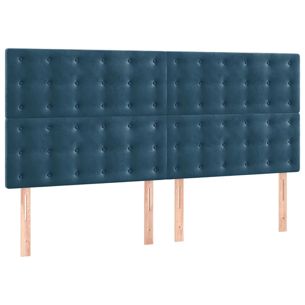 Giroletto a Molle con Materasso Blu Scuro 160x200 cm in Velluto | homemem39
