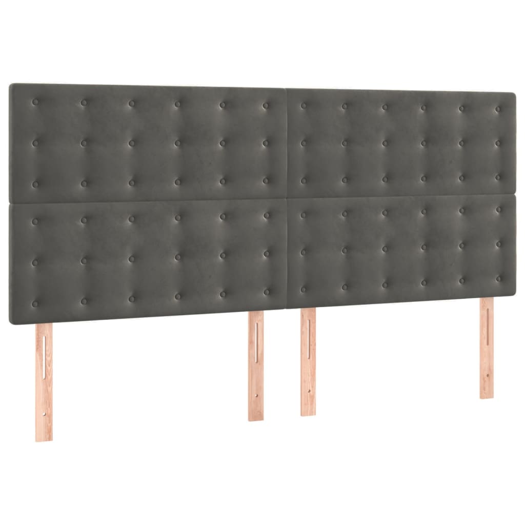Giroletto a Molle con Materasso Grigio Scuro 180x200 cm Velluto | homemem39
