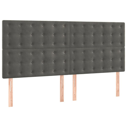 Giroletto a Molle con Materasso Grigio Scuro 180x200 cm Velluto | homemem39