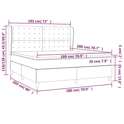 Giroletto a Molle con Materasso Blu Scuro 180x200 cm in Velluto | homemem39