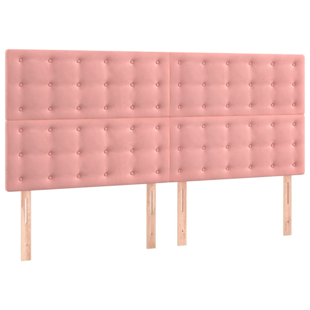 Giroletto a Molle con Materasso Rosa 180x200 cm in Velluto | homemem39