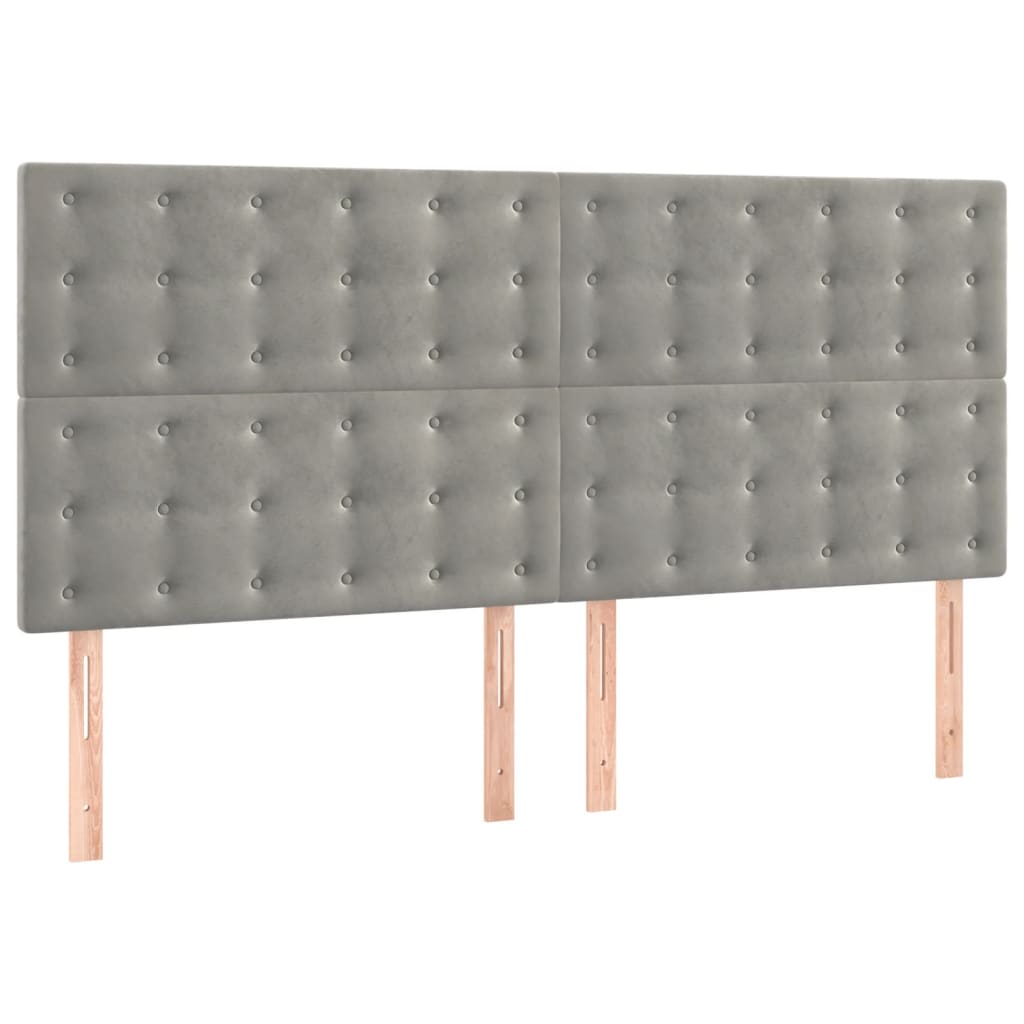 Giroletto a Molle con Materasso Grigio Chiaro 200x200cm Velluto | homemem39