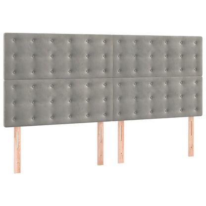 Giroletto a Molle con Materasso Grigio Chiaro 200x200cm Velluto | homemem39