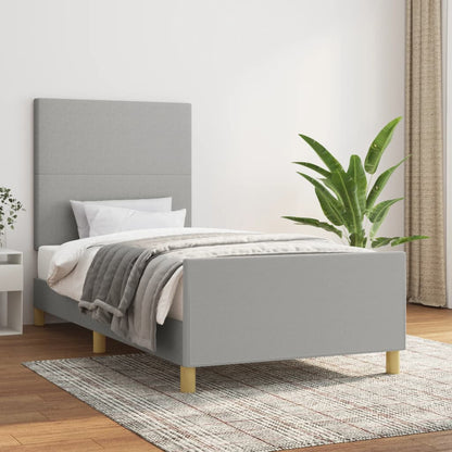 Giroletto senza Materasso Grigio Chiaro 90x190 cm Tessuto | homemem39