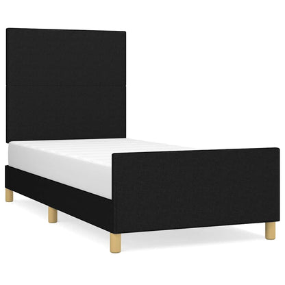 Giroletto senza Materasso Nero 90x190 cm in Tessuto