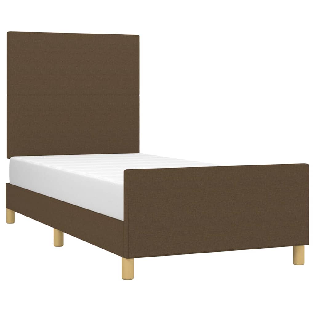 Giroletto senza Materasso Marrone Scuro 90x190 cm Tessuto