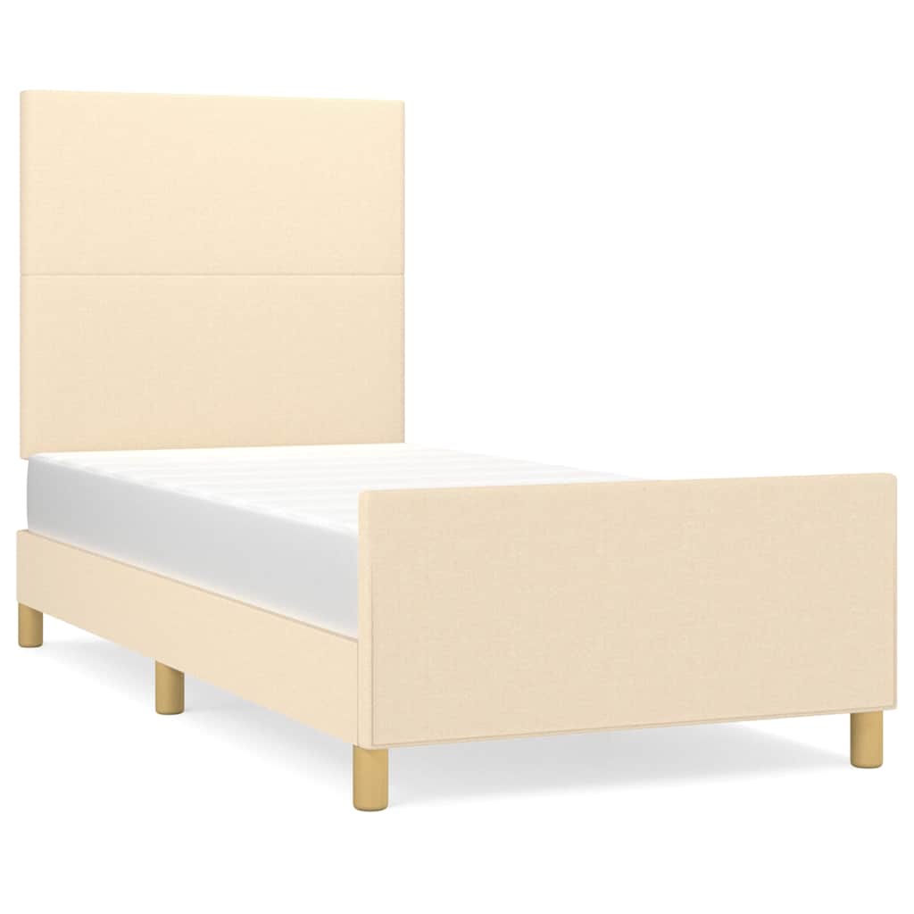 Giroletto senza Materasso Crema 90x190 cm in Tessuto