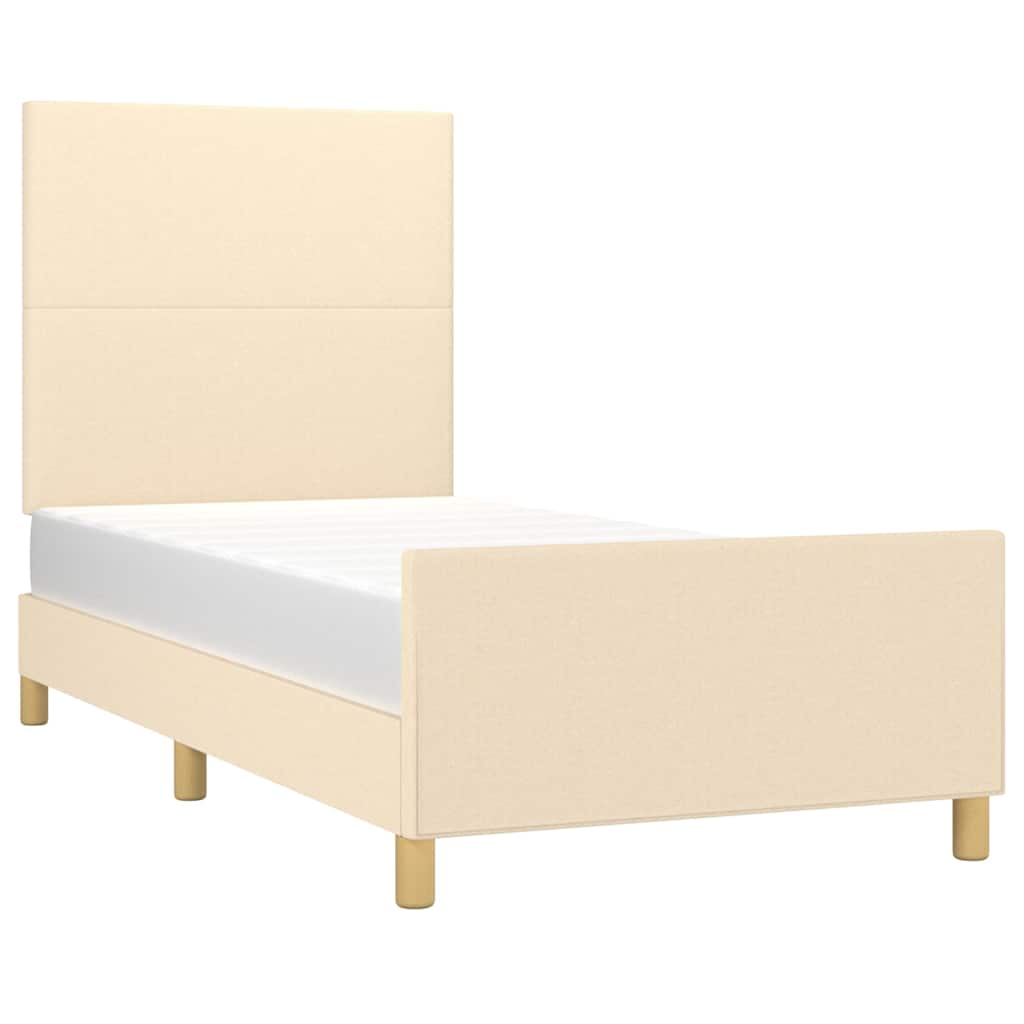Giroletto senza Materasso Crema 90x190 cm in Tessuto