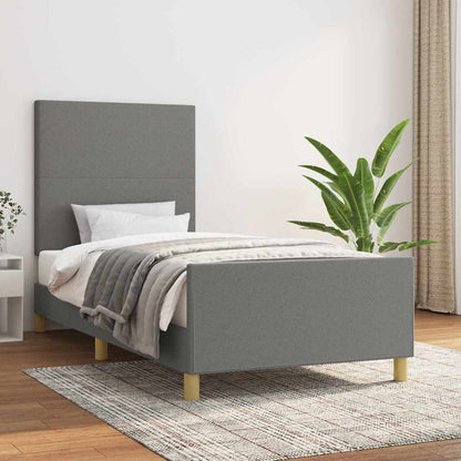 Giroletto senza Materasso Grigio Scuro 100x200 cm Tessuto