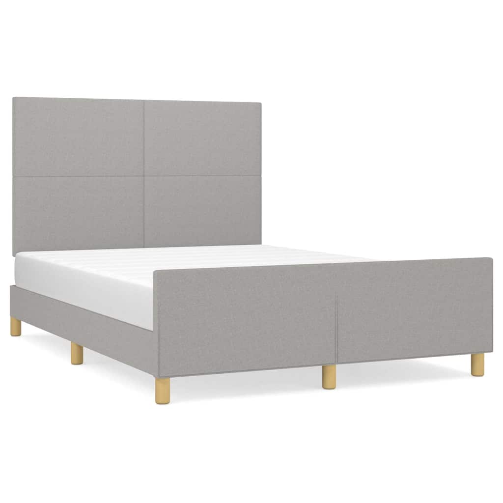 Giroletto senza Materasso Grigio Chiaro 140x190 cm Tessuto