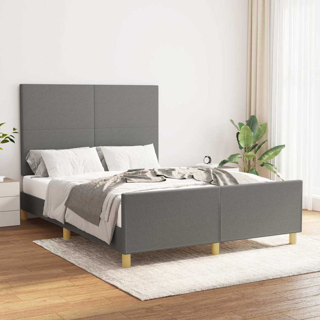 Giroletto senza Materasso Grigio Scuro 140x190 cm Tessuto