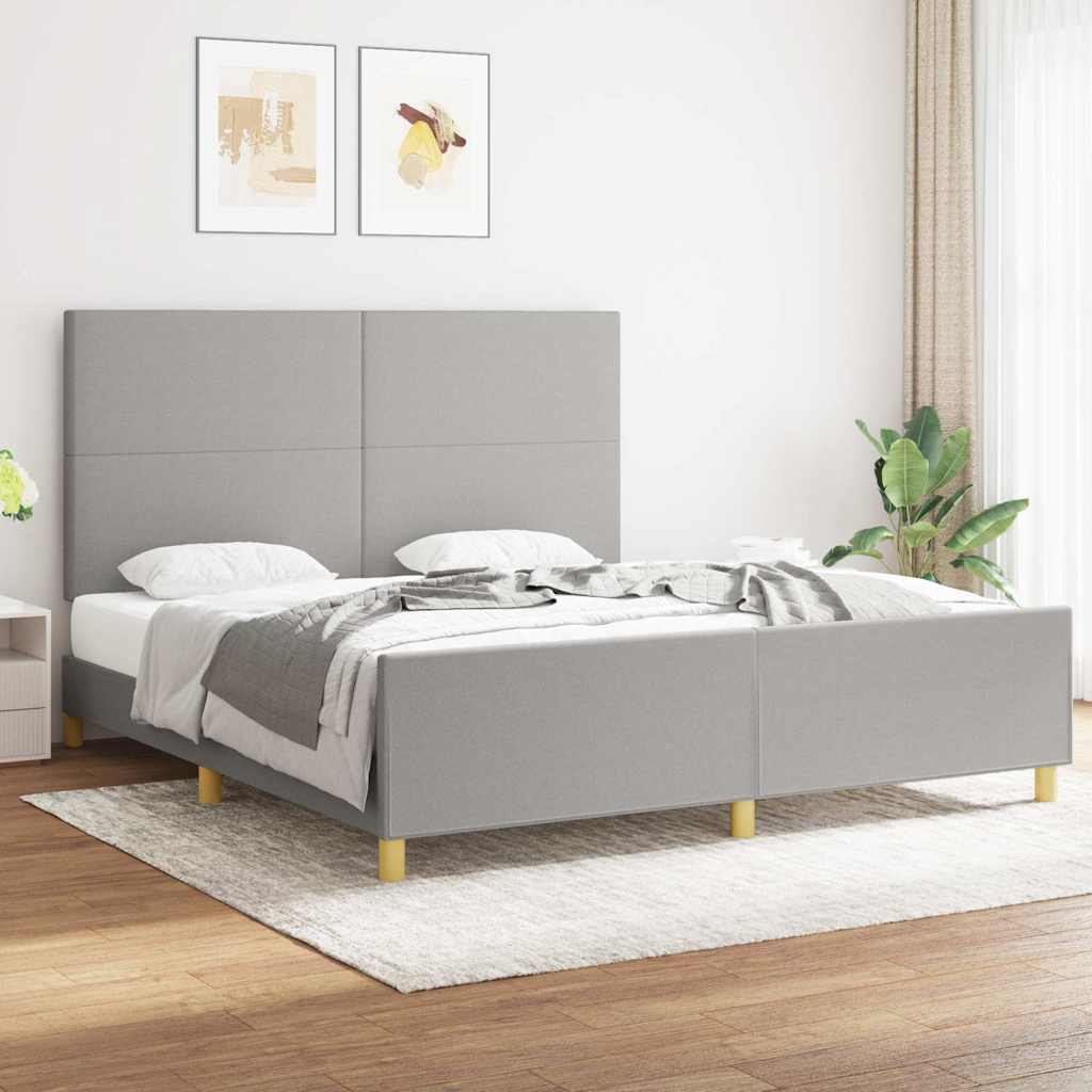 Giroletto senza Materasso Grigio Chiaro 180x200 cm Tessuto