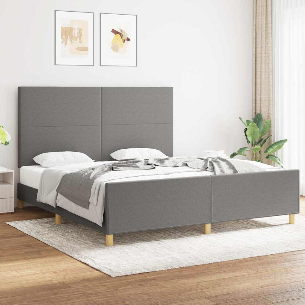 Giroletto senza Materasso Grigio Scuro 180x200 cm Tessuto