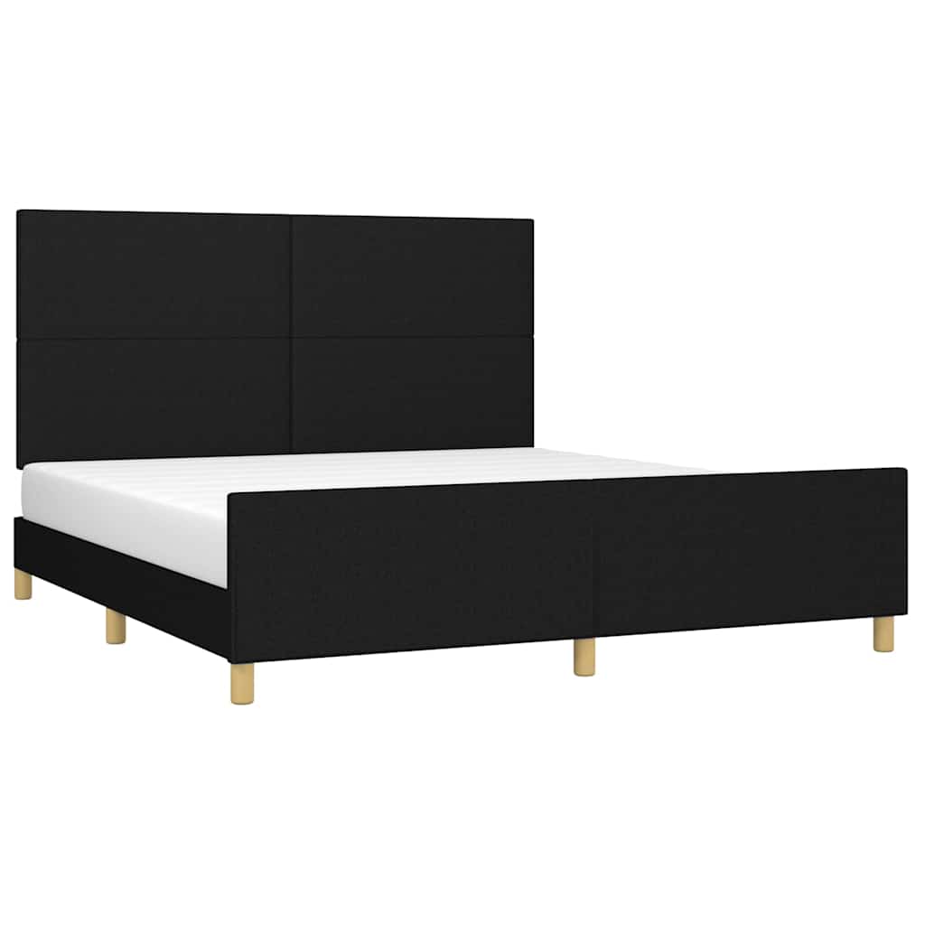 Giroletto senza Materasso Nero 180x200 cm in Tessuto