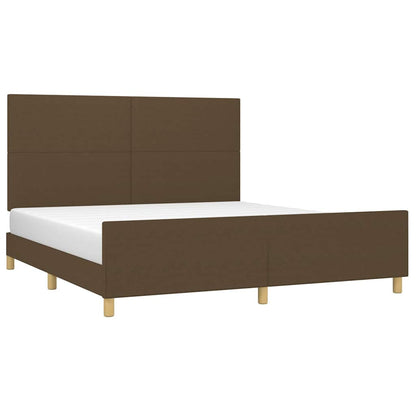 Giroletto senza Materasso Marrone Scuro 180x200 cm Tessuto