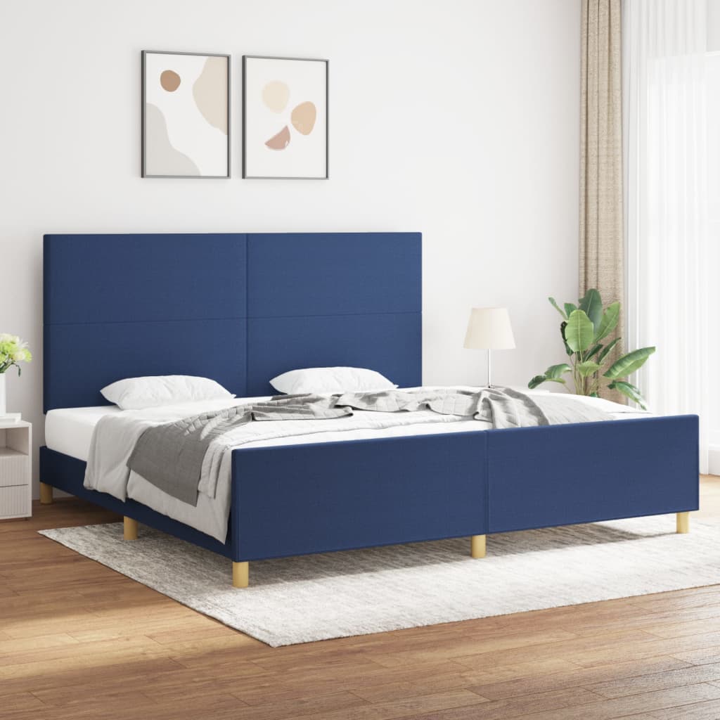 Giroletto senza Materasso Blu 200x200 cm in Tessuto | homemem39