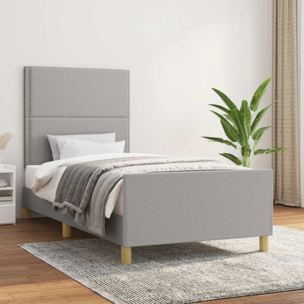 Giroletto senza Materasso Grigio Chiaro 90x190 cm Tessuto | homemem39
