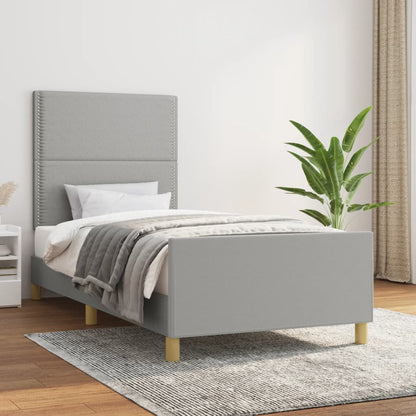 Giroletto senza Materasso Grigio Chiaro 90x190 cm Tessuto | homemem39