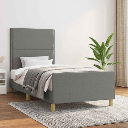 Giroletto senza Materasso Grigio Scuro 90x190 cm Tessuto