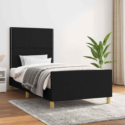 Giroletto senza Materasso Nero 90x190 cm in Tessuto