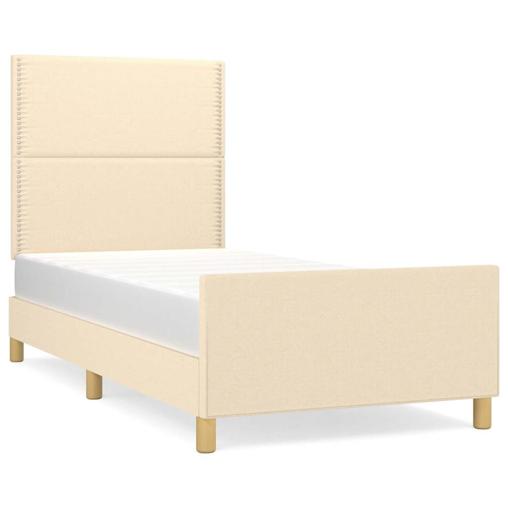 Giroletto senza Materasso Crema 90x190 cm in Tessuto