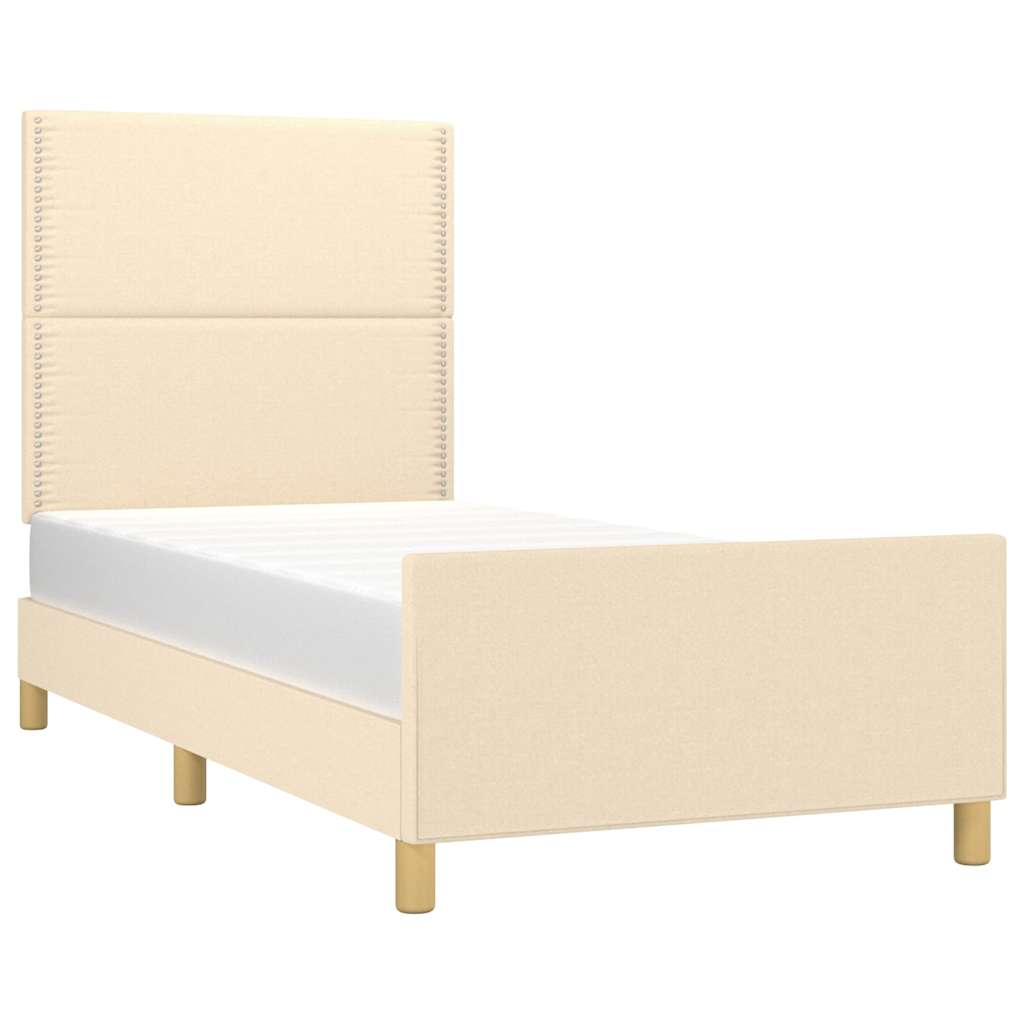 Giroletto senza Materasso Crema 90x190 cm in Tessuto