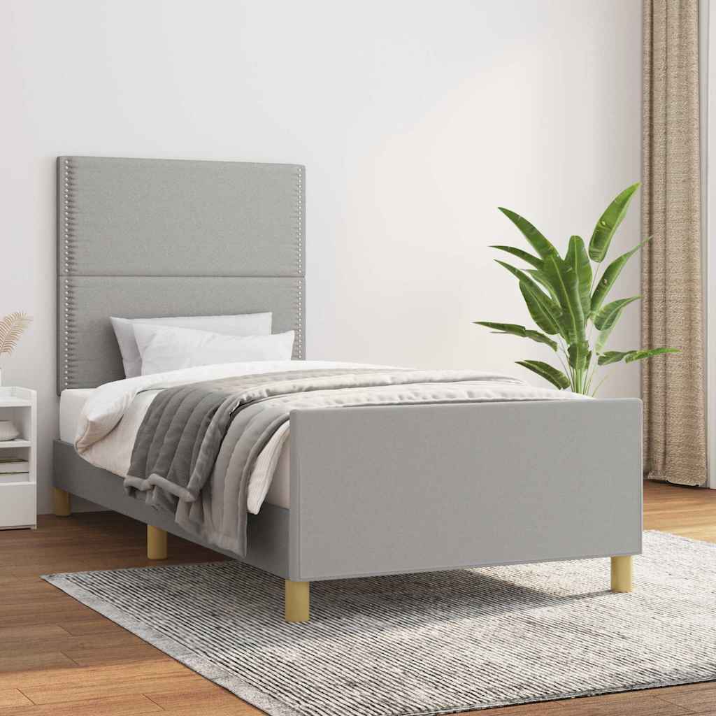Giroletto senza Materasso Grigio Chiaro 90x200 cm Tessuto