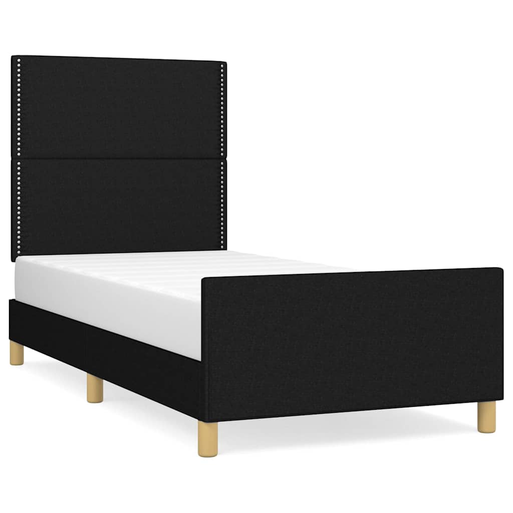 Giroletto senza Materasso Nero 90x200 cm in Tessuto | homemem39