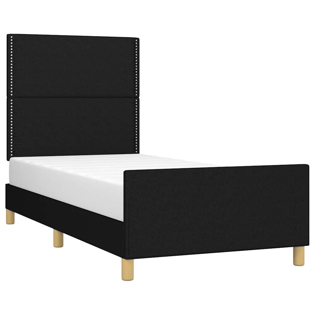 Giroletto senza Materasso Nero 90x200 cm in Tessuto | homemem39