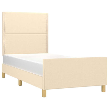 Giroletto senza Materasso Crema 90x200 cm in Tessuto