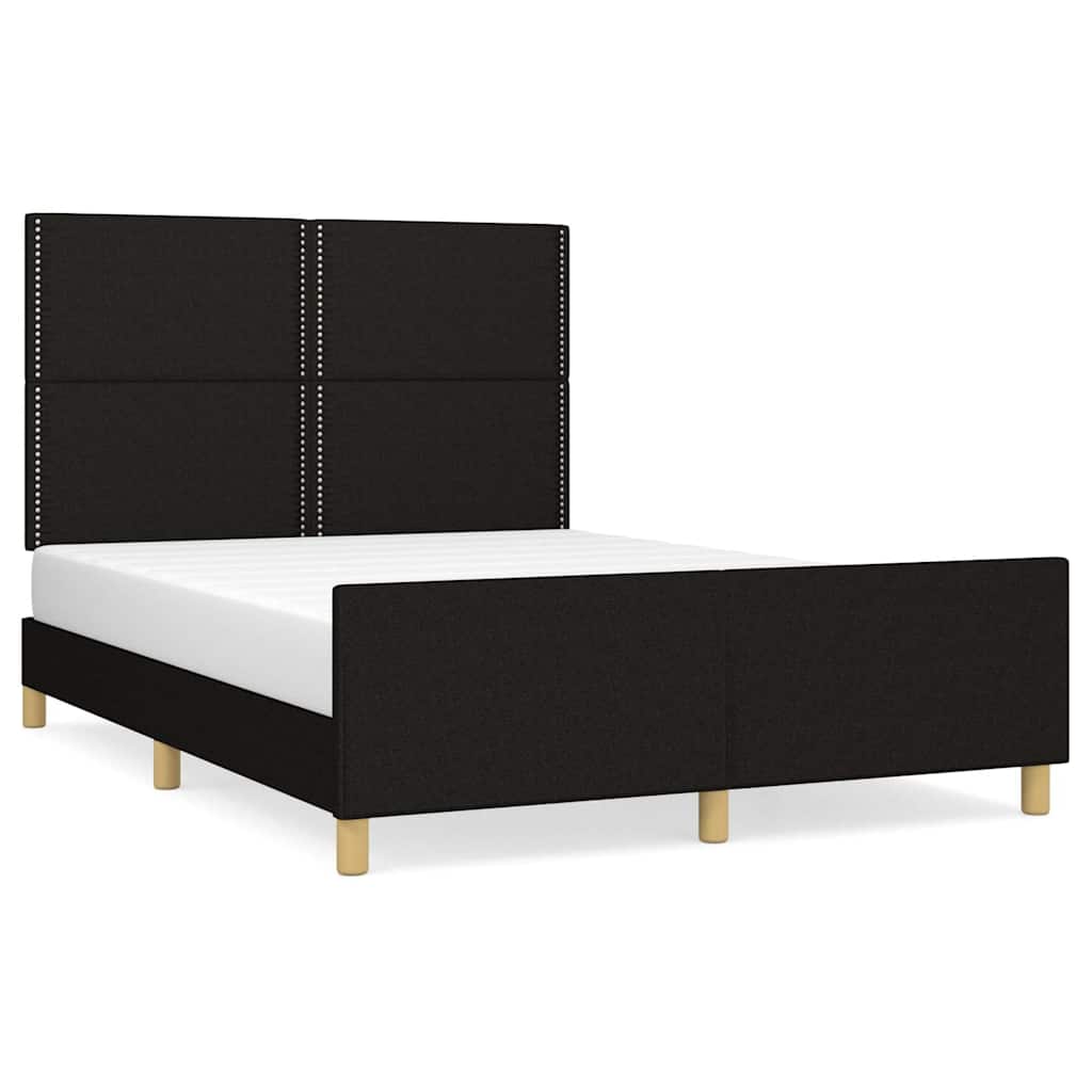 Giroletto senza Materasso Nero 140x190 cm in Tessuto