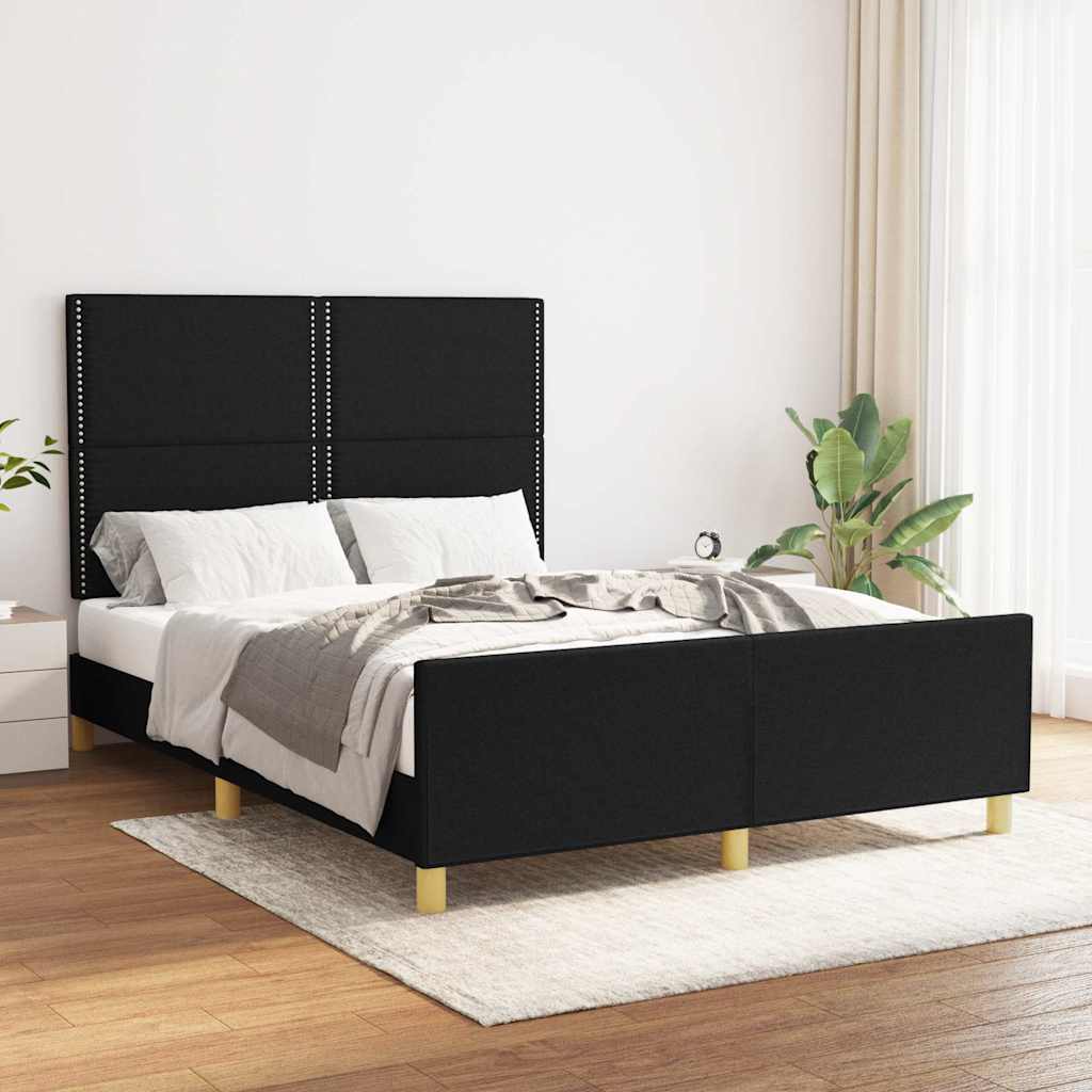 Giroletto senza Materasso Nero 140x190 cm in Tessuto