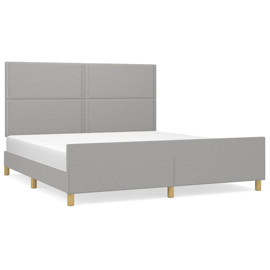 Giroletto senza Materasso Grigio Chiaro 180x200 cm Tessuto