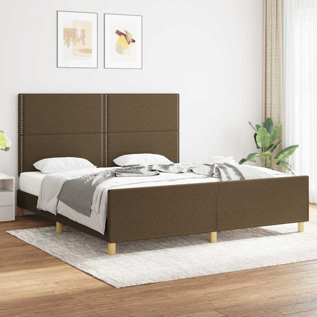 Giroletto senza Materasso Marrone Scuro 180x200 cm Tessuto