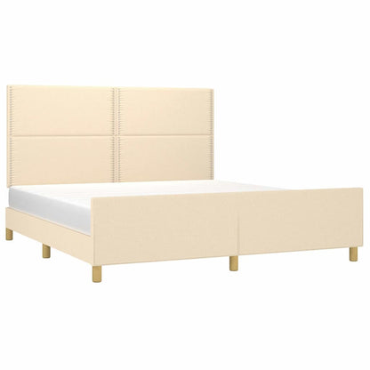 Giroletto senza Materasso Crema 180x200 cm in Tessuto