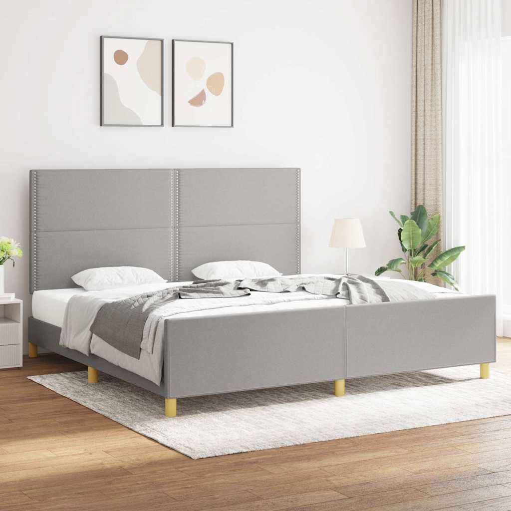 Giroletto senza Materasso Grigio Chiaro 200x200 cm Tessuto