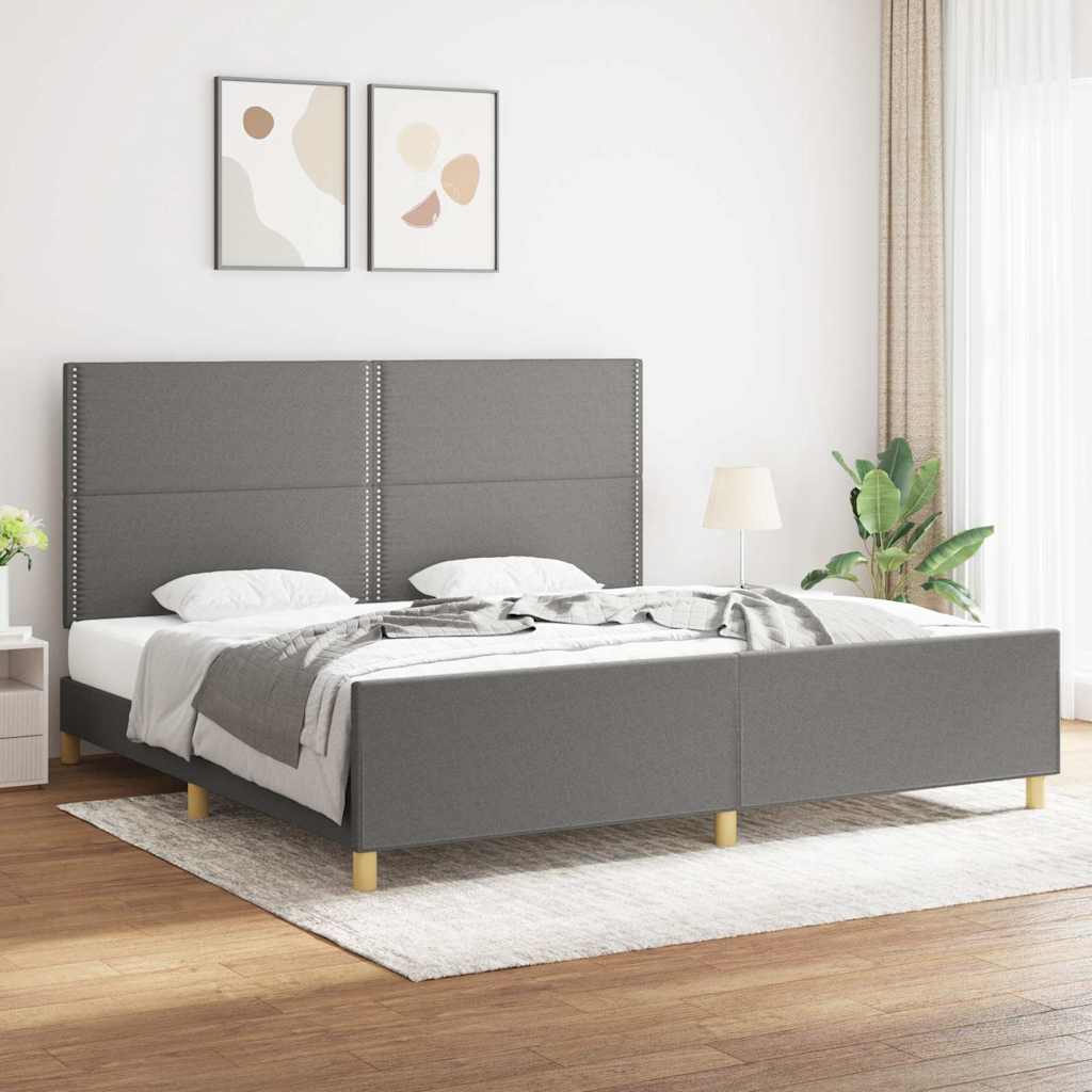 Giroletto senza Materasso Grigio Scuro 200x200 cm Tessuto