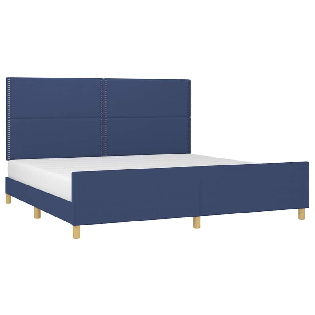 Giroletto senza Materasso Blu 200x200 cm in Tessuto