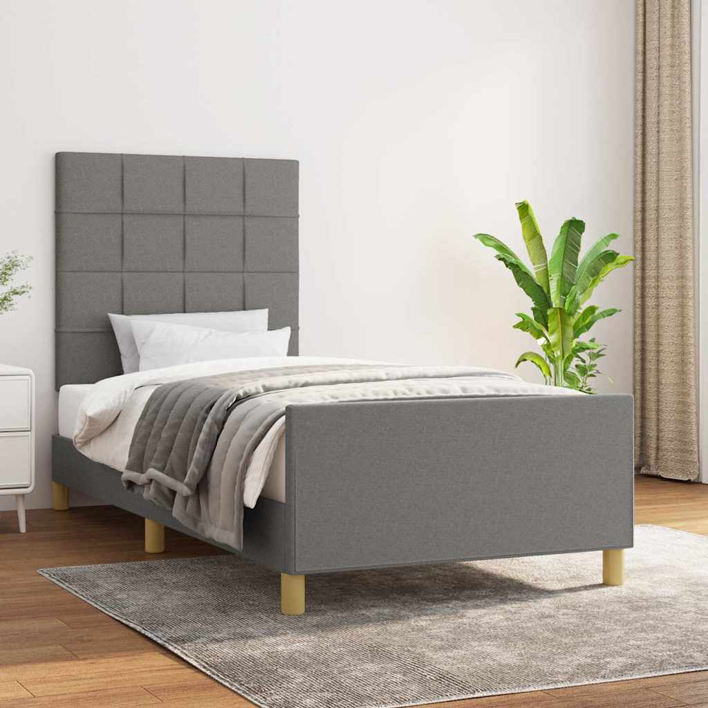 Giroletto senza Materasso Grigio Scuro 80x200 cm Tessuto