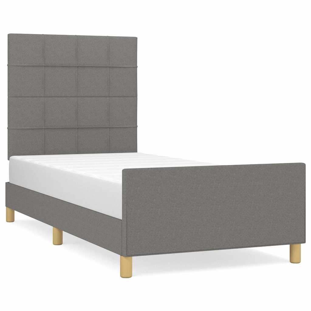 Giroletto senza Materasso Grigio Scuro 90x190 cm Tessuto