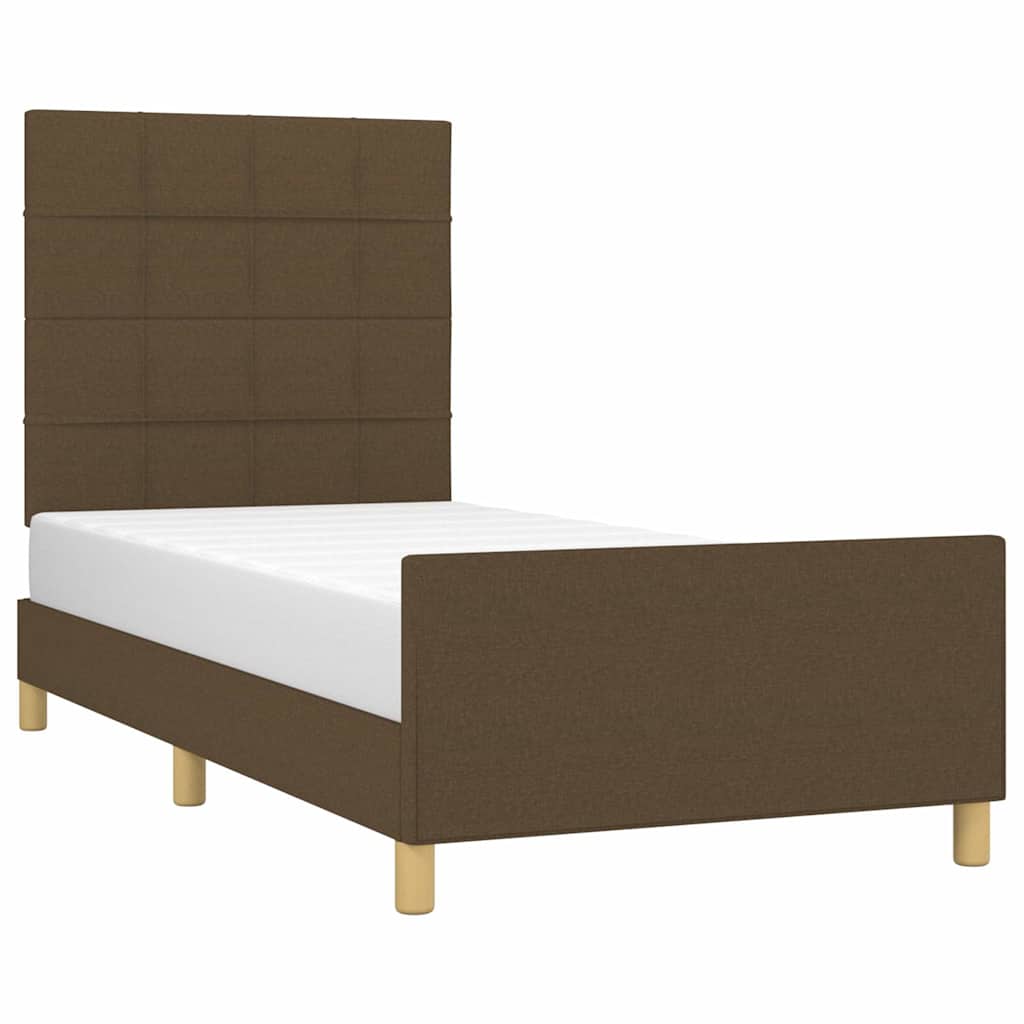 Giroletto senza Materasso Marrone Scuro 90x190 cm Tessuto