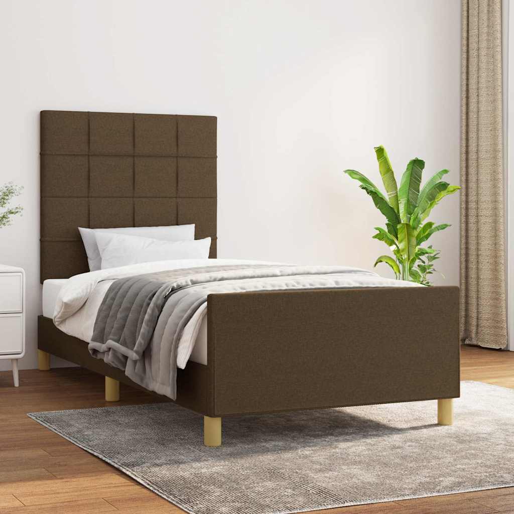 Giroletto senza Materasso Marrone Scuro 90x190 cm Tessuto