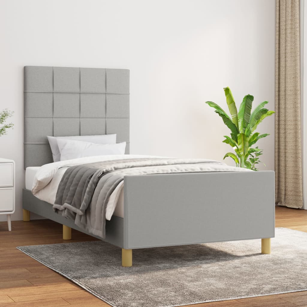 Giroletto senza Materasso Grigio Chiaro 90x200 cm Tessuto - homemem39