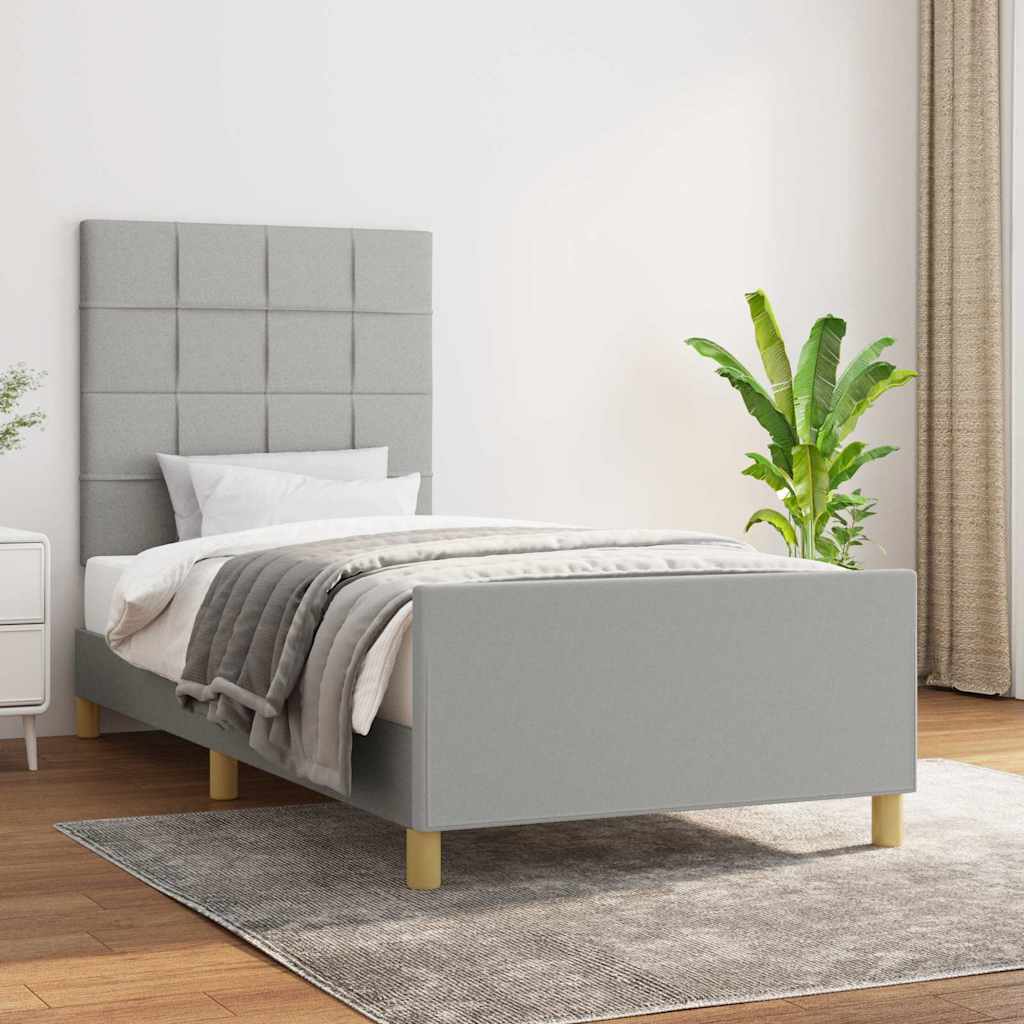 Giroletto senza Materasso Grigio Chiaro 90x200 cm Tessuto