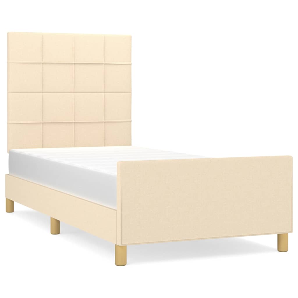 Giroletto senza Materasso Crema 90x200 cm in Tessuto