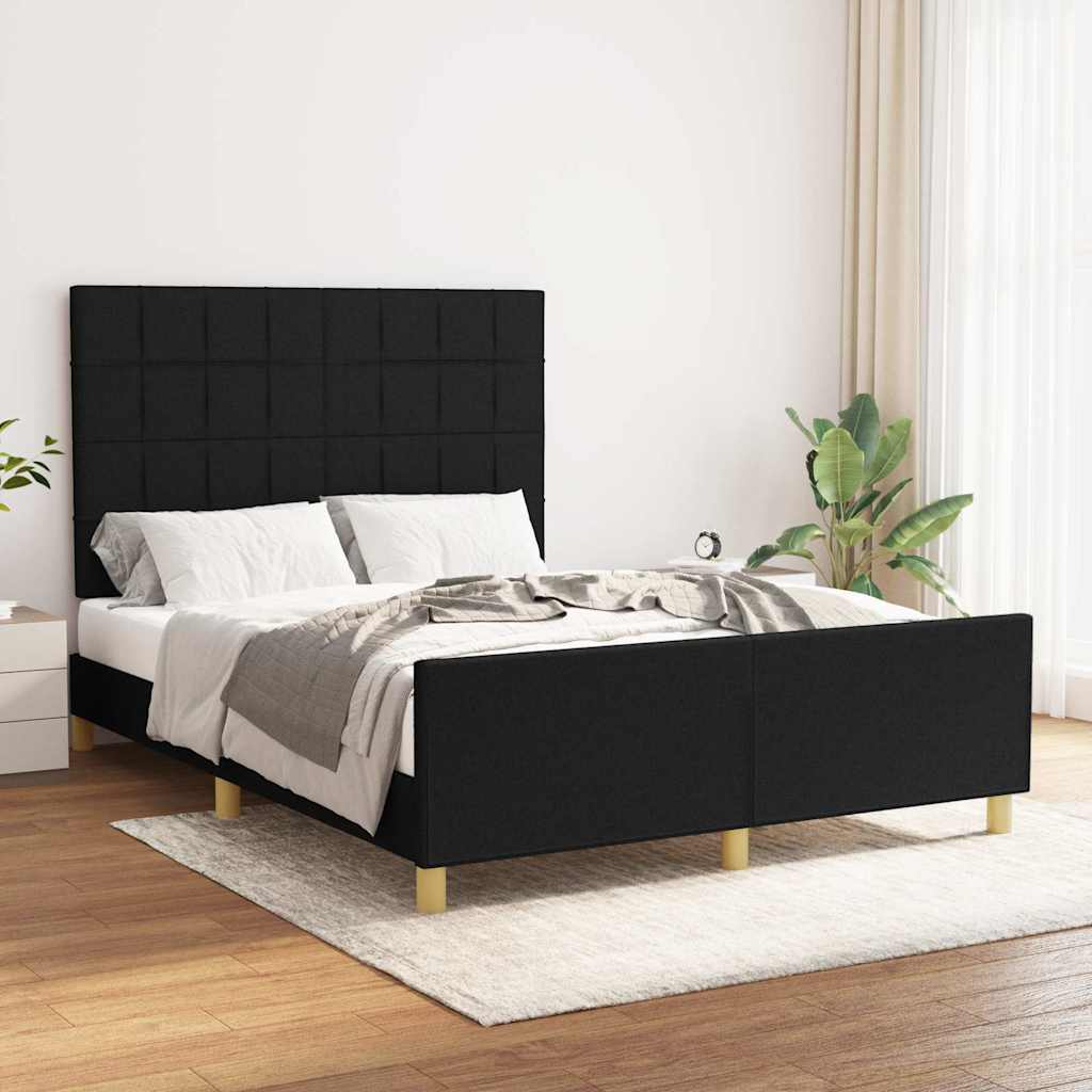 Giroletto senza Materasso Nero 140x200 cm in Tessuto