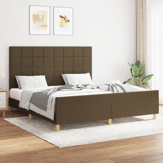 Giroletto senza Materasso Marrone Scuro 160x200 cm Tessuto