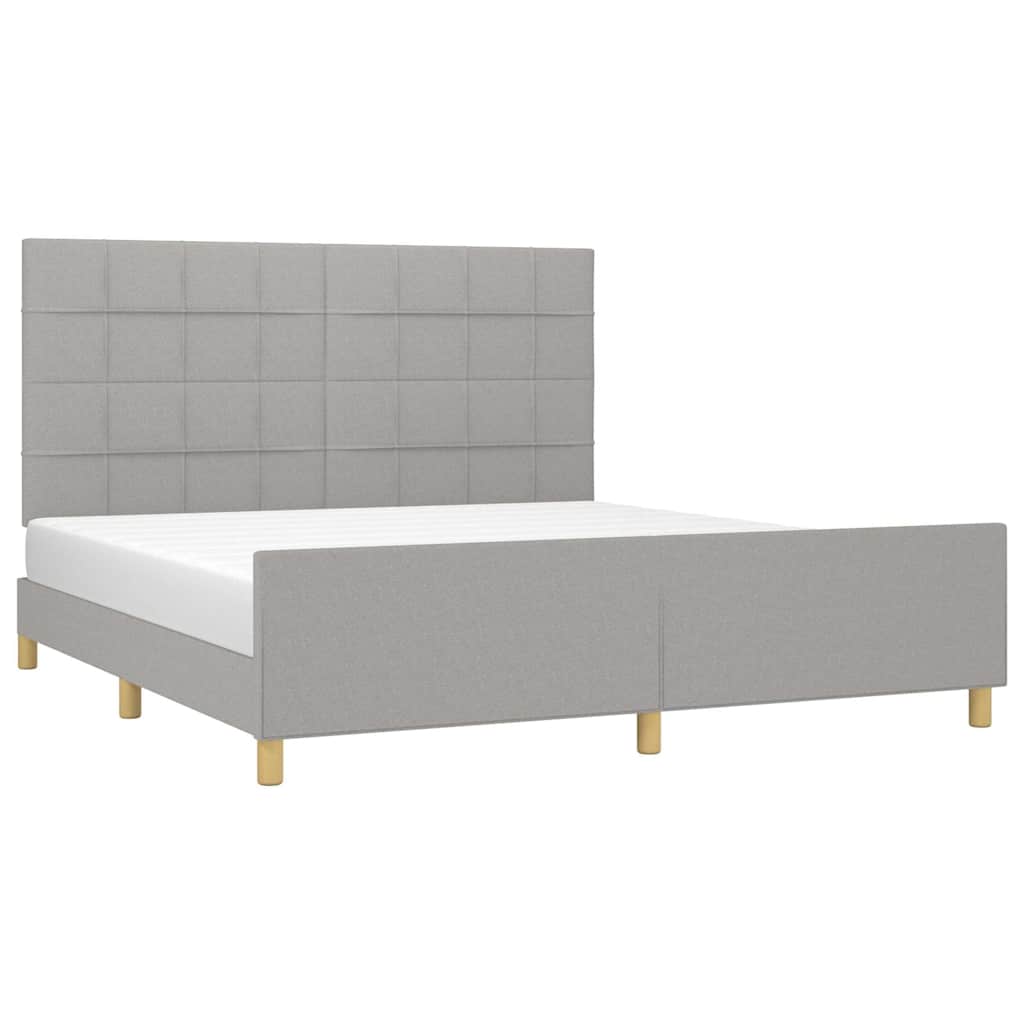 Giroletto senza Materasso Grigio Chiaro 180x200 cm Tessuto